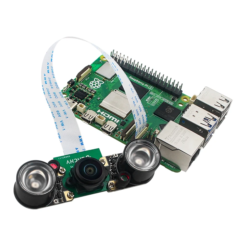 Raspberry Pi 5 Camera 8 MP Night Vision Adjustable Focus 77 130 200 Degree Optional Light for Raspberry Pi 5 RPi 5 - imagen 3