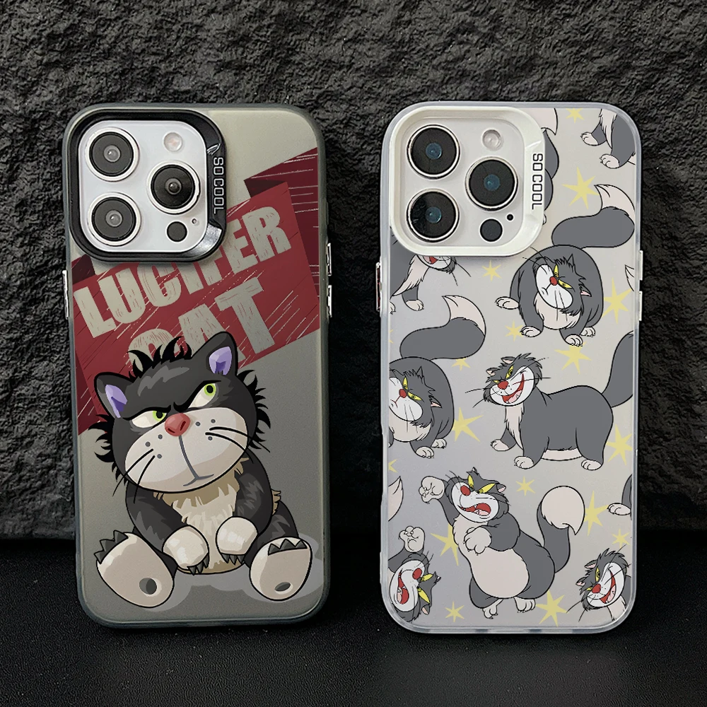 Funda de teléfono Caroon Lucifer Cat para Apple iPhone 17 Air 16 16e 15 14 Plus 13 12 11 iPhone17 Pro Max X Xs XR 8 cubierta dura mate - imagen 4