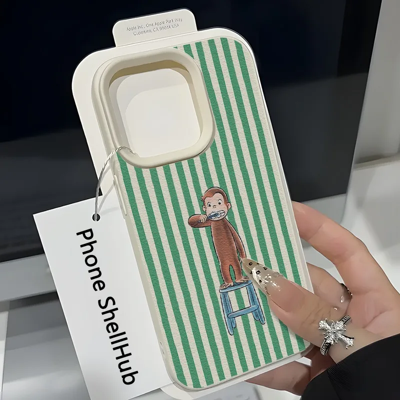 Funda de teléfono con diseño de lichi y mono, cepillo de dientes a rayas verdes, para Xiaomi Redmi 15C 14C 13C Redmi Note 14 Pro Plus 13 12 11 10