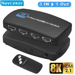Conmutador HDMI 2.1 3 en 1 y 2 en 1 - 8K60Hz 4K120Hz para PS5 PS4