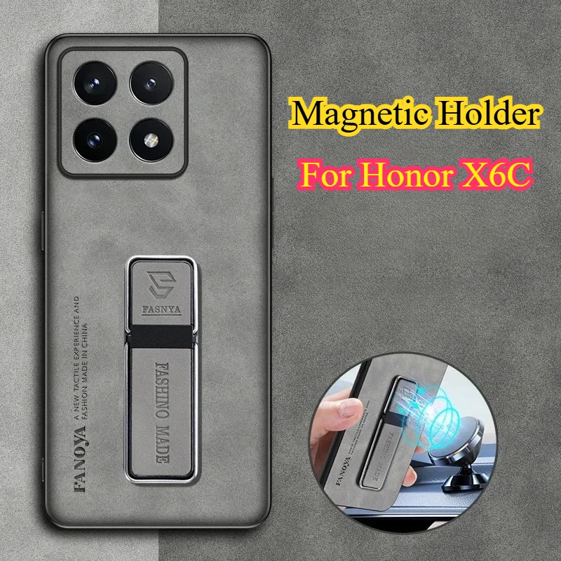 Para Honor X6C Skinsheep Funda rígida de armadura de cuero con soporte para Huawei Honor X6 C X7C X8 X9C cubierta de soporte magnético a prueba de golpes - imagen 3