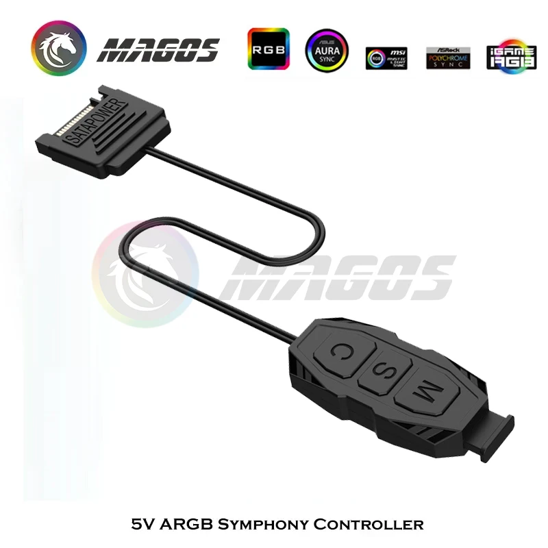 Conector de alimentación SATA, controlador manual de 5 V RGB para dispositivo de iluminación de tira LED de computadora, - imagen 2