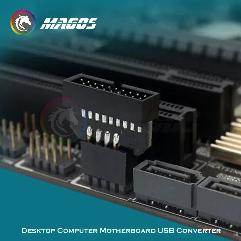 Conector adaptador de cabezal de placa base de ordenador USB 3,0 a USB 2,0 convertidor de escritorio de 19 pines accesorios de ordenador de escritorio - imagen 5