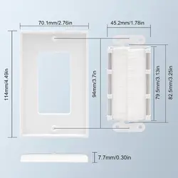 ZoeRax Placa de Pared con Cepillo Pasacables – Decorativa Bajo Voltaje