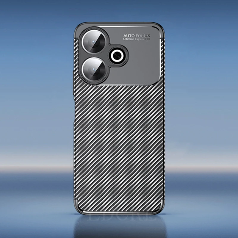 Funda protectora para Xiaomi Redmi 13, carcasa a prueba de golpes, fibra de carbono, parachoques trasero, TPU - imagen 2