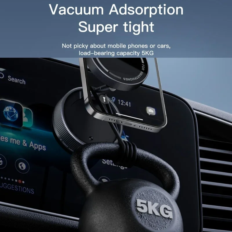 Soporte de teléfono para coche con ventosa de vacío de aleación, soporte plegable magnético fuerte con rotación de 360 para iphone 16, 15, 14, 13, 12, Xiaomi y Samsung - imagen 5