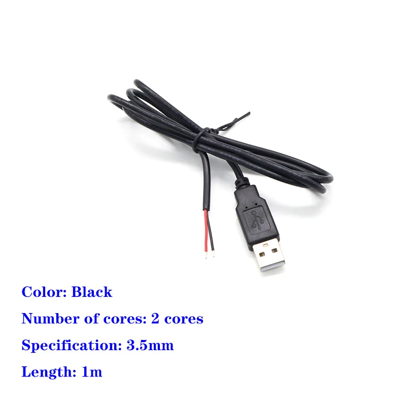Línea de Cable conector LED USB de 30/60/100/200CM, 2/4 pines, conectores de Cable de conexión de alimentación para tira LED de Color negro de 5V - imagen 3