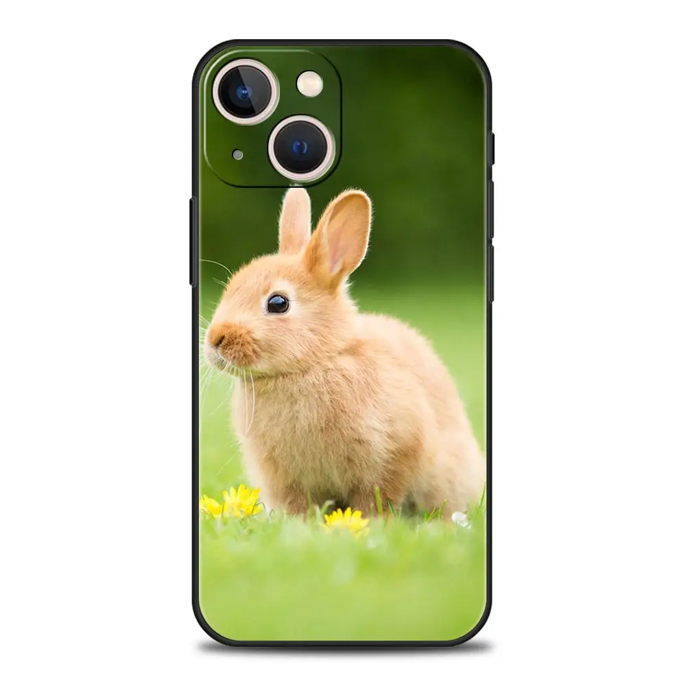 Funda de teléfono con bonitos conejos blancos para iPhone 16 13 15 14 12 11 Pro MAX XR X SE XS 7 8 Plus, funda suave de TPU - imagen 5
