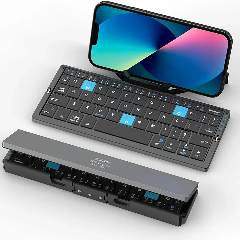 JOMAA teclado plegable de bolsillo Bluetooth para teléfono móvil teclado inalámbrico teclado inalámbrico plegable con para iPad iPhone Android