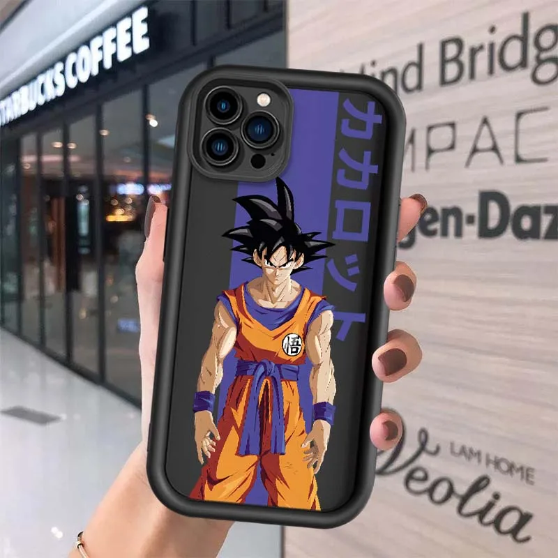 D-Dragon Ball Goku cubierta artística para Apple iPhone 17 16 15 14 13 12 11 Plus Pro Max caja de teléfono con escalera ocular - imagen 3