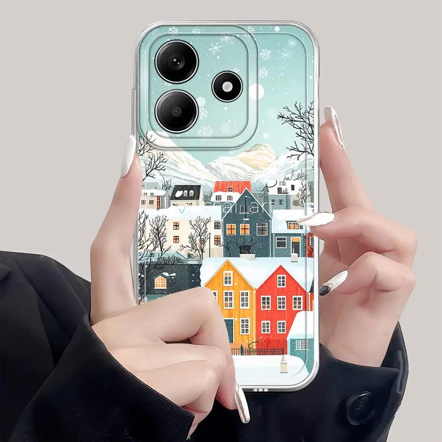 Funda Protectora para Teléfono Xiaomi Redmi Note 14 Pro Plus 10S 11S A4 13C 9 10 12S 14C Note 13 11 12, Diseño Invernal, Nieve, Navidad, Papá Noel - imagen 5