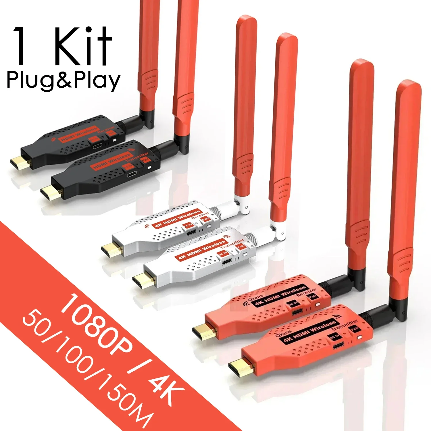 Transmisor receptor HDMI inalámbrico 150M 4K, Dongle de pantalla, extensor inalámbrico para cámara, portátil, PC, proyector de TV, 1080p, 50m, 100m - imagen 5