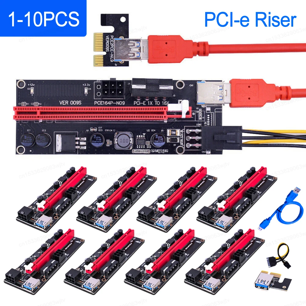 Ver009S PCI-e Riser Ver 009S PCI Express 1X a 16X adaptador USB 3,0 Cable de datos