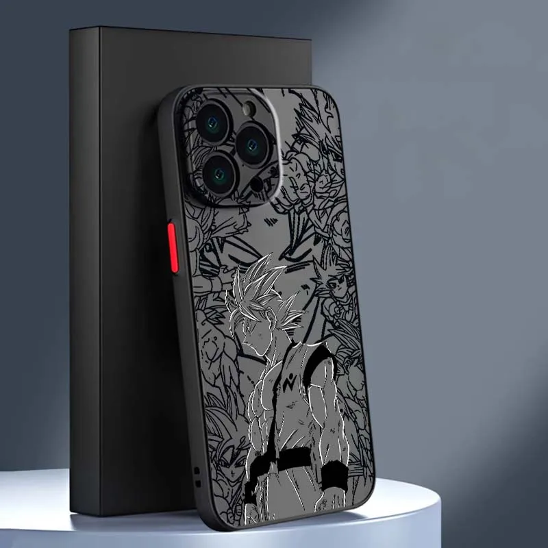 D-Dragon Ball Anime Goku para Apple iPhone 17 16 15 14 13 12 11 Air Plus Pro Max funda de teléfono translúcida esmerilada - imagen 5