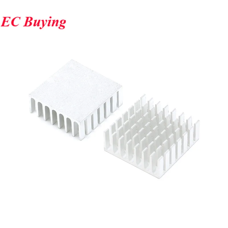 10 uds/1 ud 28*28*11mm disipador de calor aleta de refrigeración disipador de calor de aluminio enfriador del radiador 28X28X11mm plata negro - imagen 5