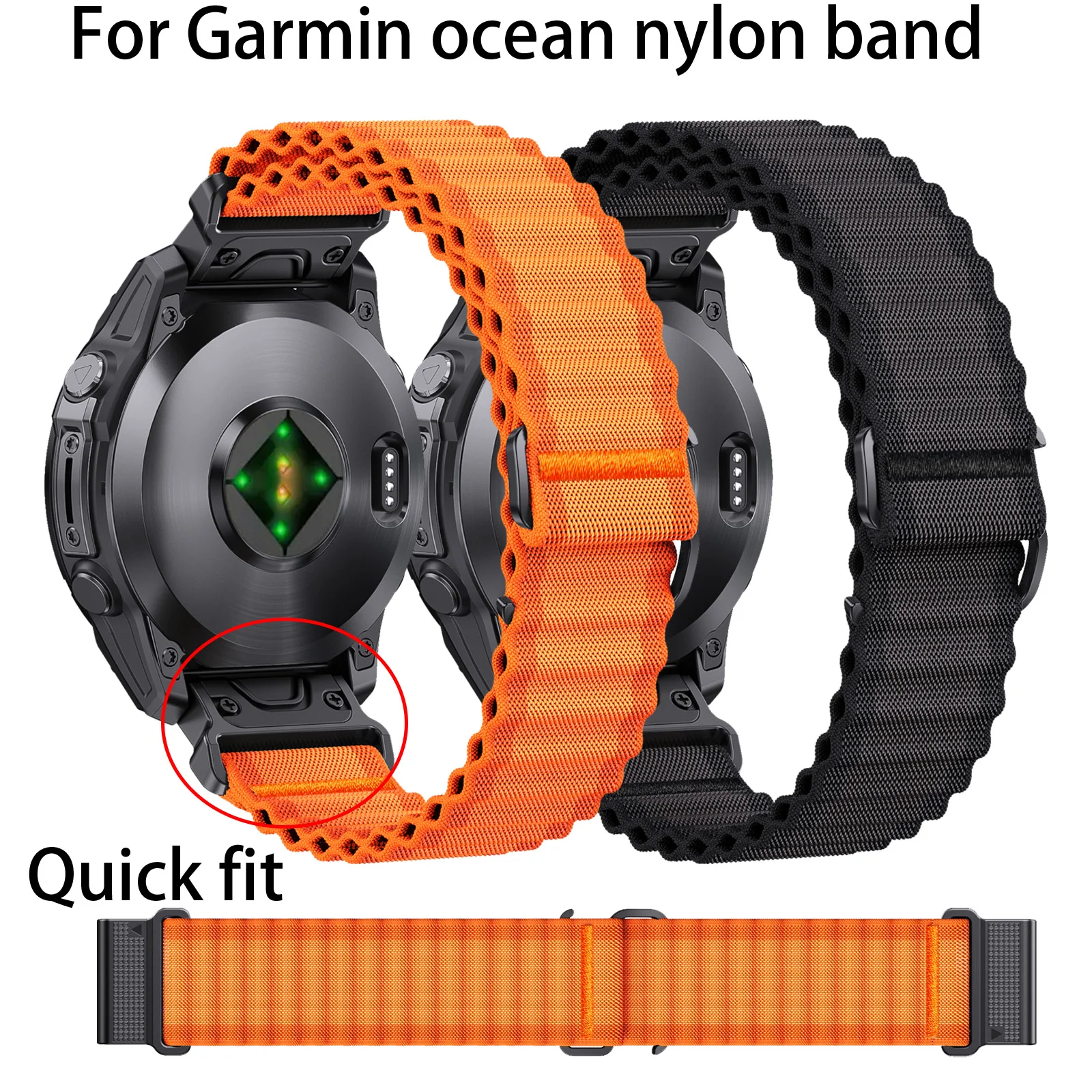 Correa de nailon de dos tonos QuickFit de 26mm y 22mm para Garmin Fenix E 8 7X 7 6 6X/Epix Pro Gen 2 51mm 47mm/accesorios de correa de reloj Tactix - imagen 2