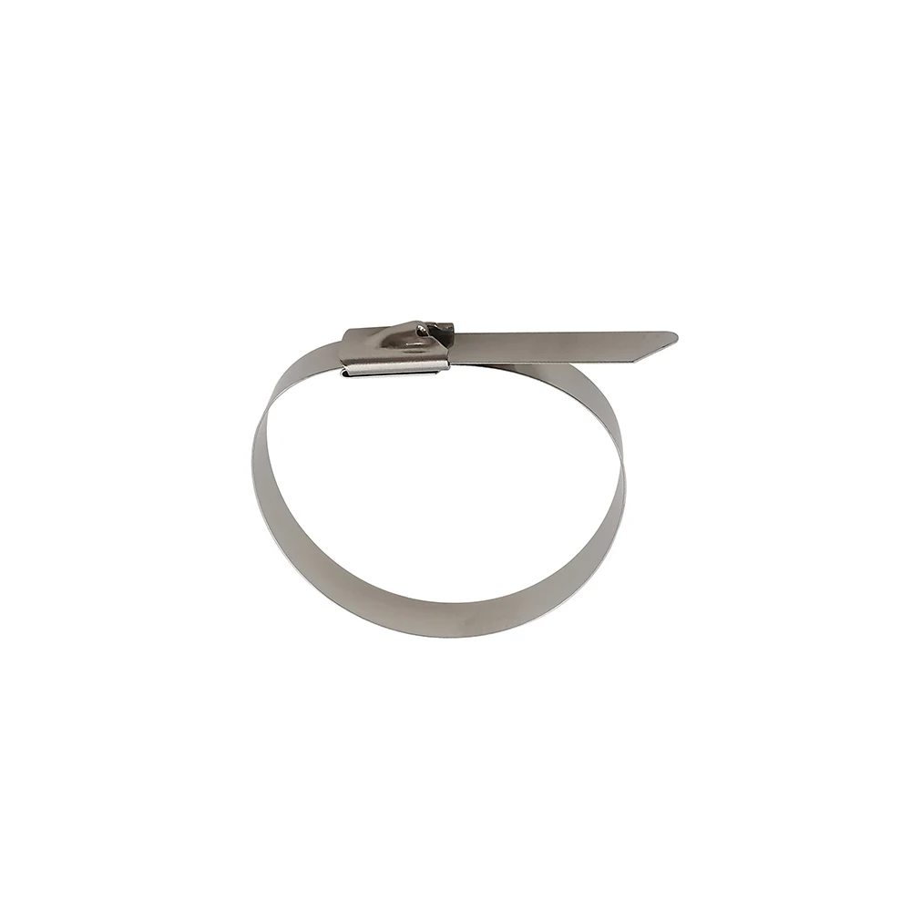 Bridas de acero inoxidable autoblocantes, envoltura de escape de Metal multiusos, 4,6mm, 100-400mm, 10/20 unidades - imagen 4