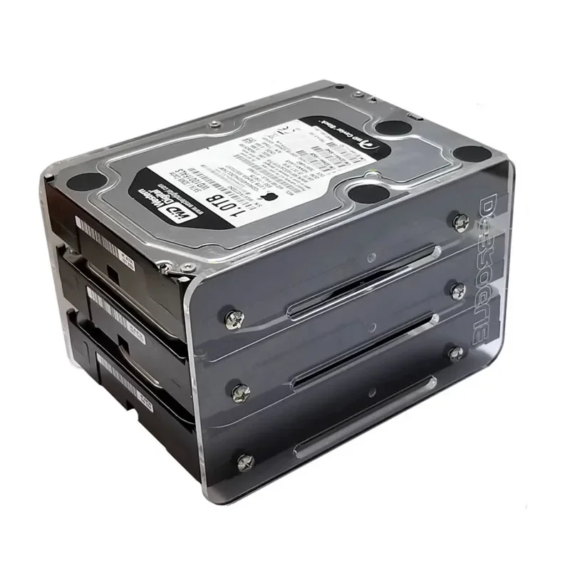 Soporte de almacenamiento para disco duro de 3,5 pulgadas, soporte para HDD multicapa acrílico transparente de 2/3/4/6/8/10/12 capas, accesorios para PC MOD - imagen 3