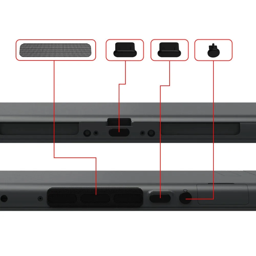 11 unids/set Protector de polvo tapones de puerto de silicona cubierta antipolvo antiarañazos + tapas basculantes para accesorios de consola de juegos Switch 2