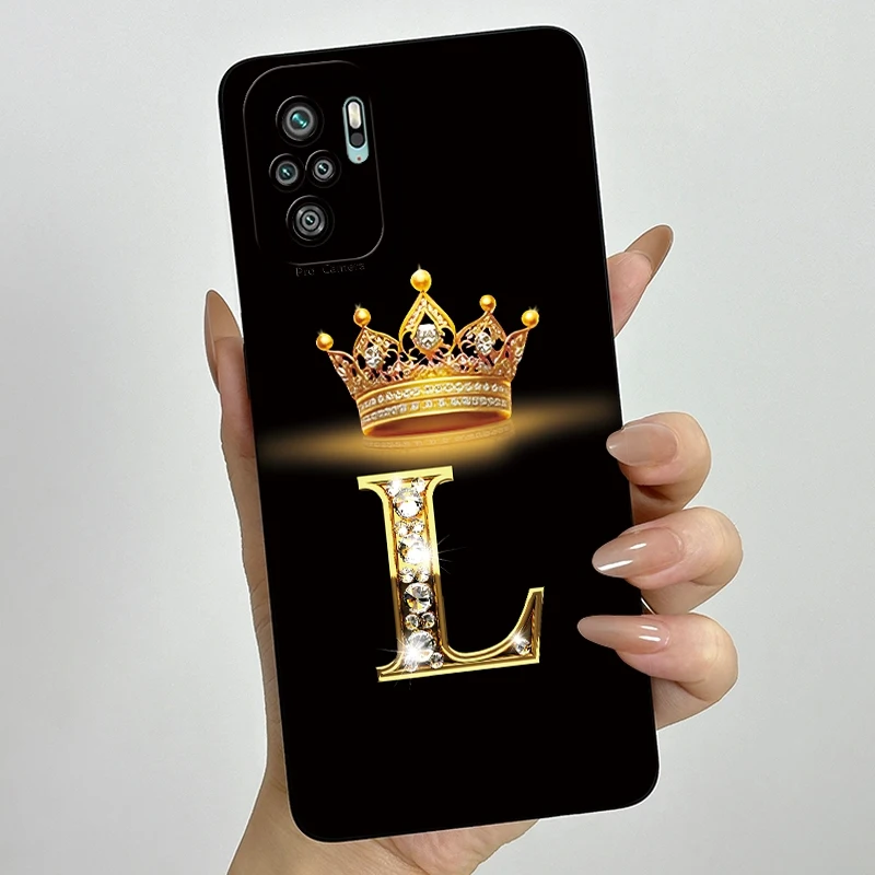 Para Xiaomi Poco M5S moda corona letra inicial pareja funda de teléfono para Xiaomi PocoM5s silicona suave TPU protección a prueba de golpes - imagen 5