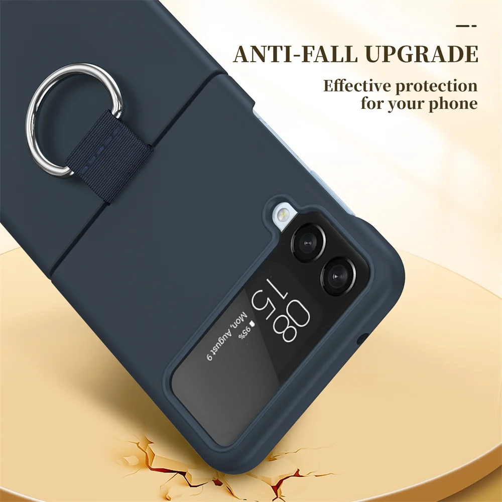 Funda de lujo mate con anillo para dedo para Samsung Galaxy Z Flip ZFlip 6 5 4 3 Zflip6 Zflip5 Zflip4 Zflip3 Candy Funda - imagen 3