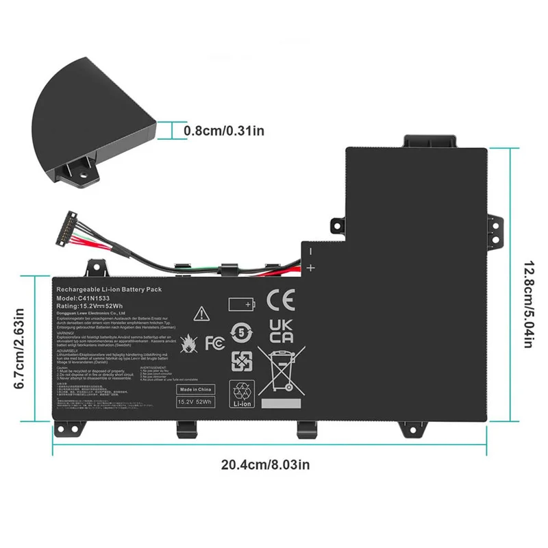 C41N1533 15,2 V 52Wh batería del ordenador portátil para Asus Q524U Q534U Q524UQ Q524UQK Q534UX Q534UXK Q504UQ Q504UX ZenBook Flip UX560UQ batería - imagen 3