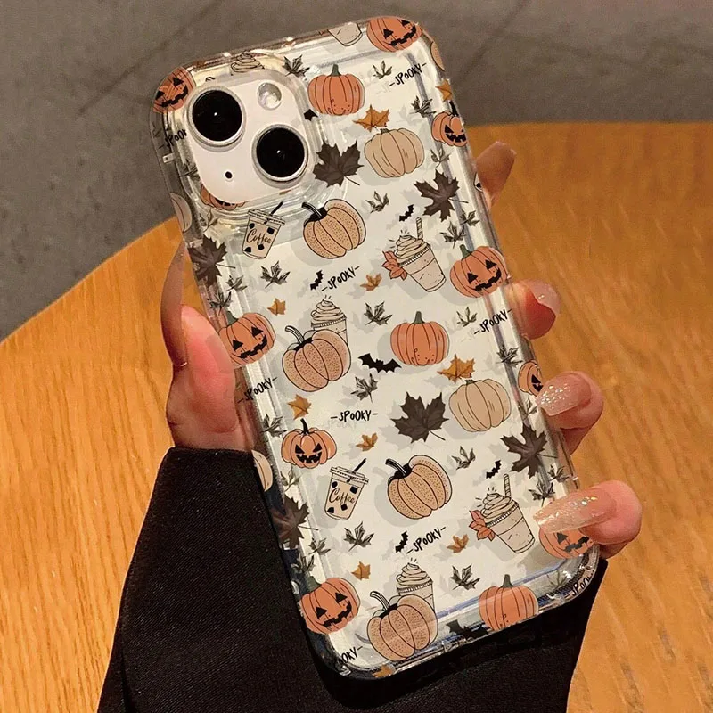 Funda de teléfono transparente con estampado de gatos fantasmas de Halloween para Xiaomi Redmi Note 13 12 11 Pro Plus 4G 5G 12S 10 9 9S Redmi 13C 4G funda suave - imagen 3