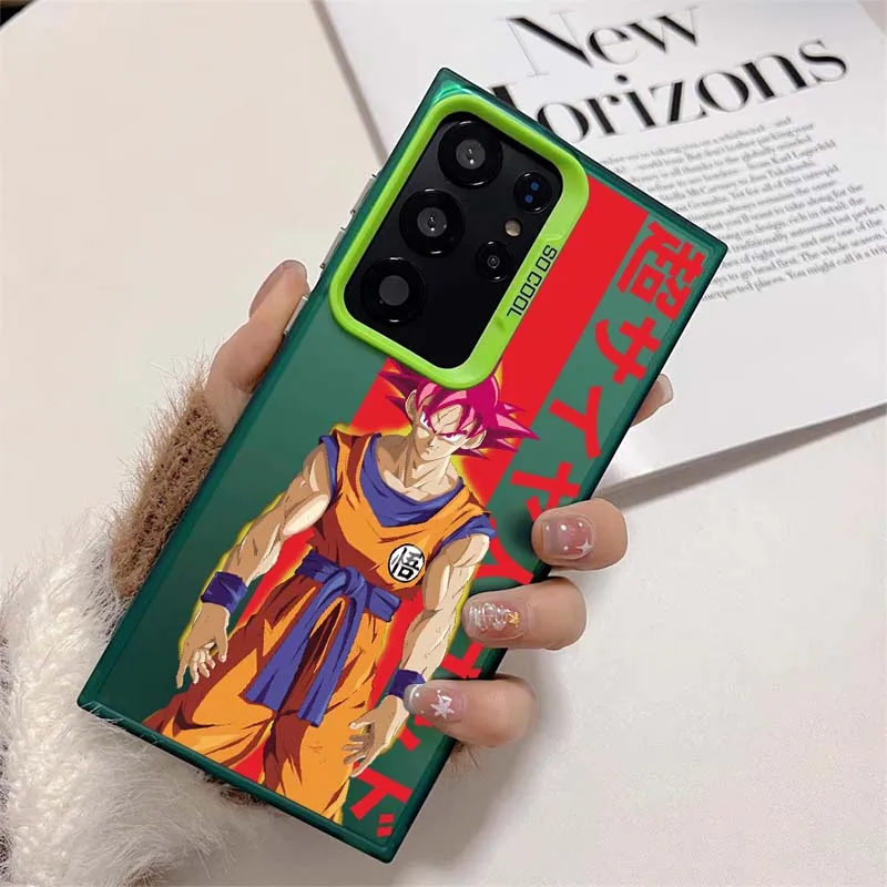Funda de anime japonés d-dragon Ball Son Goku para Samsung Galaxy S25 S24 S23 S22 S21 Ultra Plus, funda plateada colorida para teléfono - imagen 4