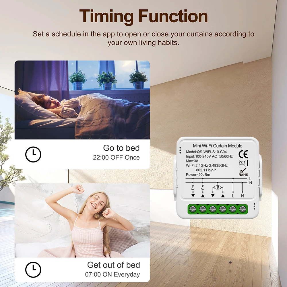 Tuya WiFi inteligente ZigBee módulo de cortina persianas persiana enrollable Motor eléctrico interruptor de cortina inteligente funciona con Alexa Google Home - imagen 5