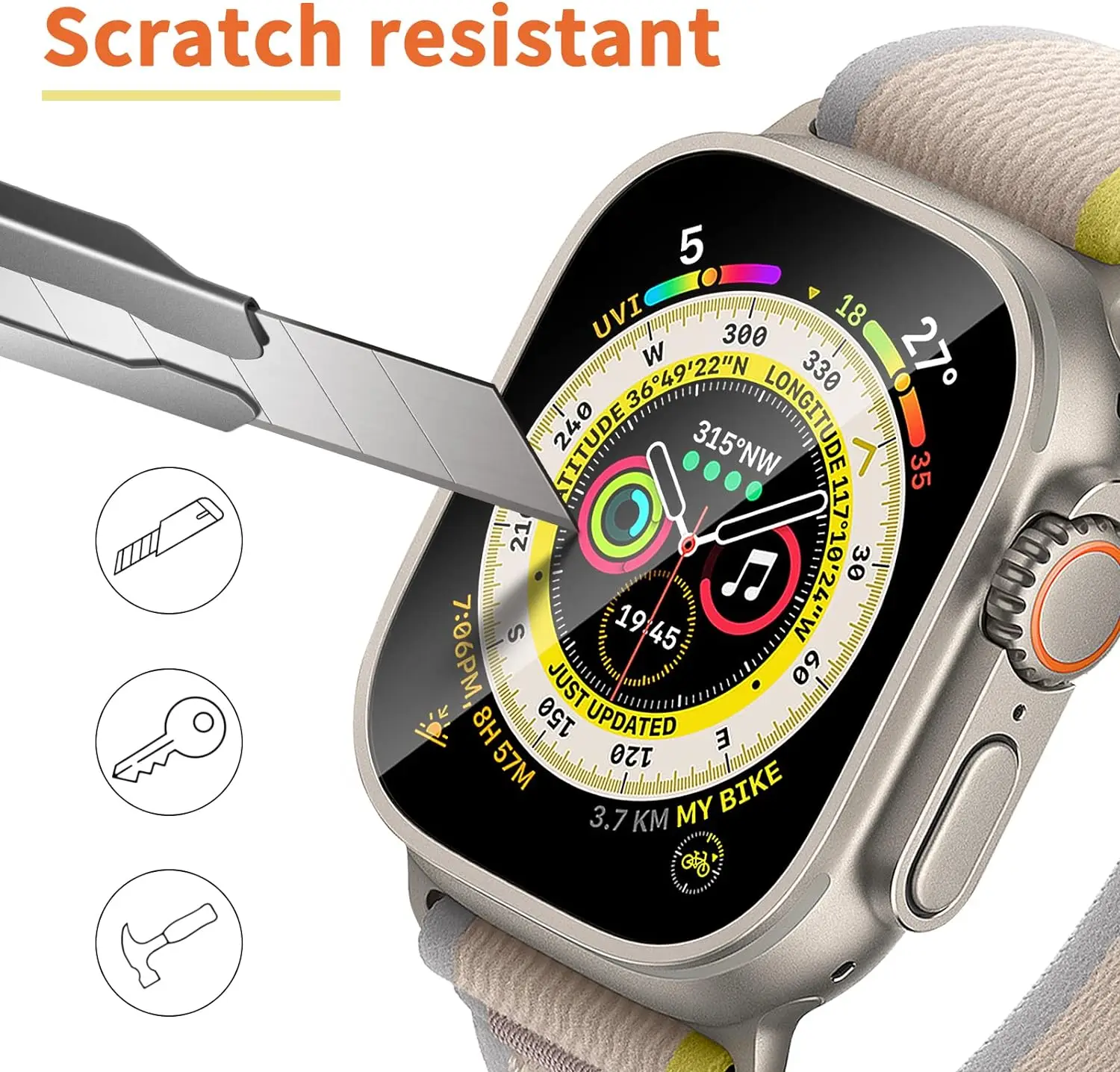 Funda protectora de pantalla de vidrio templado para Apple Watch Series Ultra 2 3 1 49MM 49 MM accesorios de película protectora - imagen 2