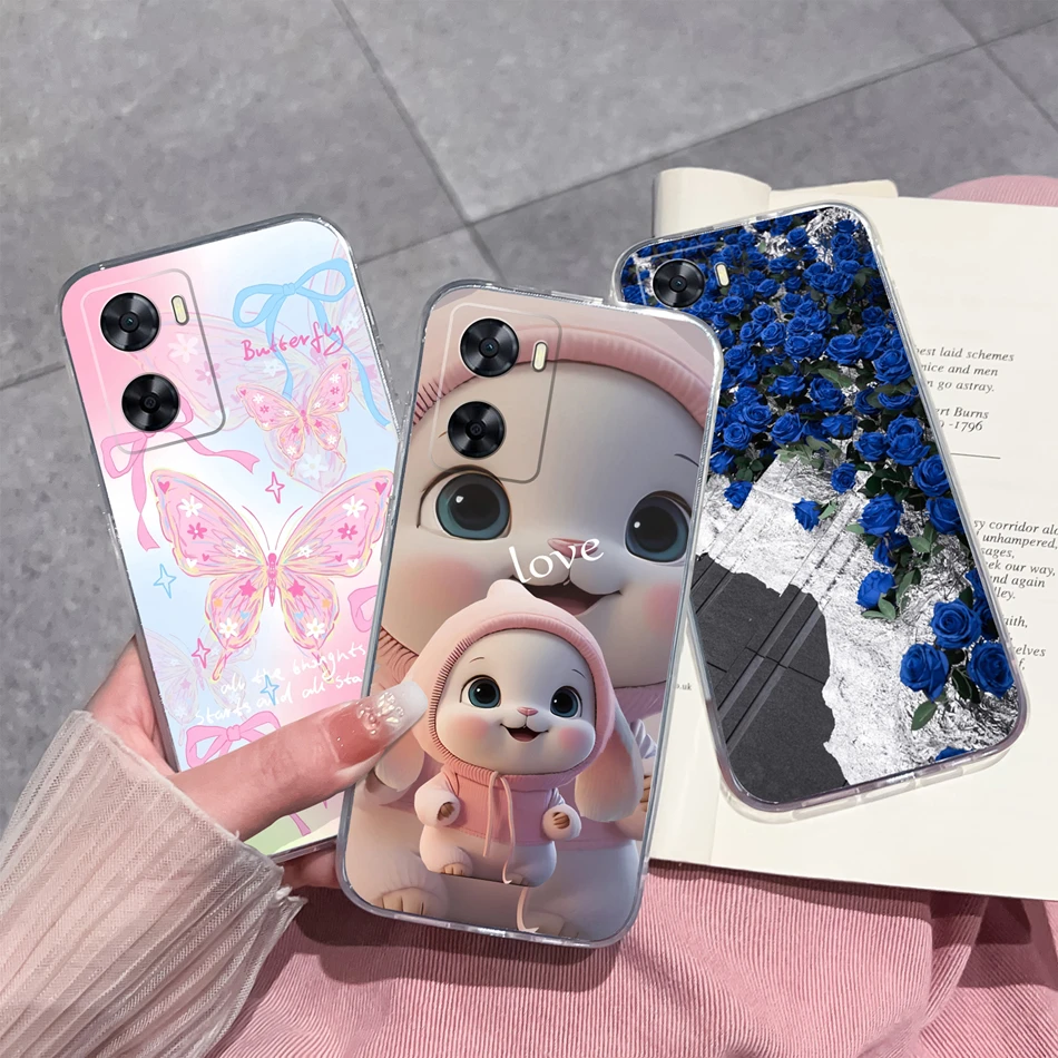 Para Oppo A57 A57S A57E funda divertida y creativa transparente para OppoA57 S OppoA57E 2022 suave TPU silicona ligera carcasa de teléfono