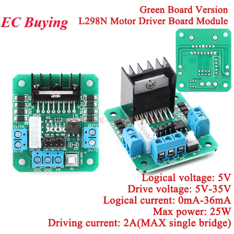 Módulo de expansión de placa controladora de Motor CC paso a paso L298P L298, puente completo Dual 2A, puente H de 2 vías para Arduino R3 L298N - imagen 4