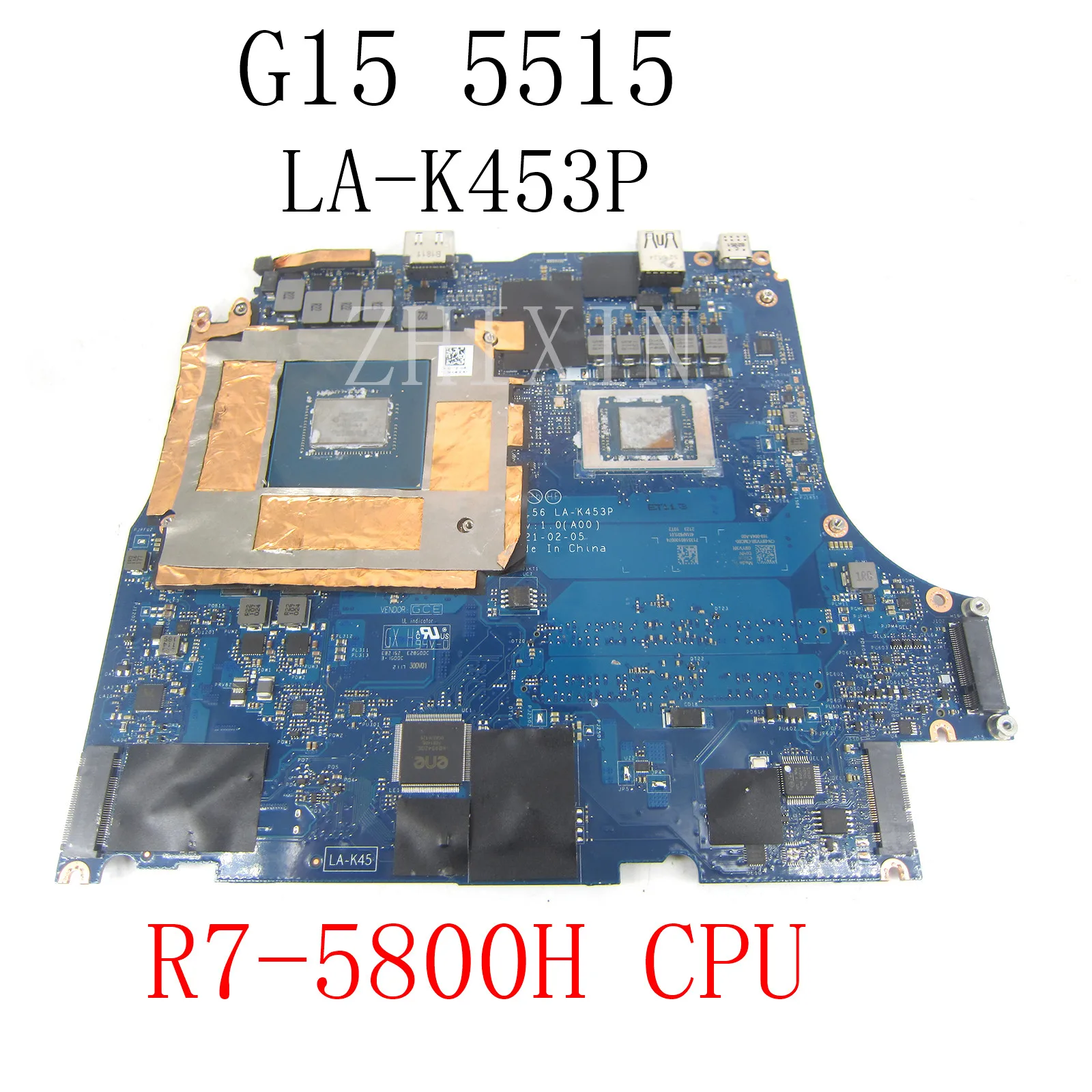 Placa base para ordenador portátil DELL Dell Gaming G15 5515 con CPU R7 5800H RTX3060 6GB CN-09YV3R 9YV3R LA-K453P prueba completa - imagen 2