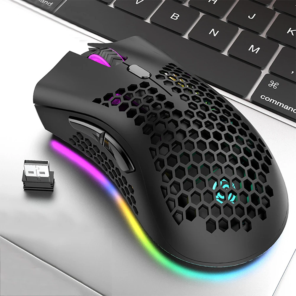 Ratón inalámbrico BM600 luminiscente para ordenador de escritorio, portátil, Universal, recargable, ligero, ergonómico, para juegos, e-sports