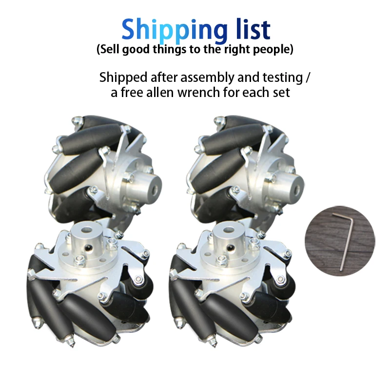 Rueda mecanum integral de 15kg de carga y 75mm de diámetro, utilizada para piezas de juguete de chasis de coche robot ros sin chavetero - imagen 4