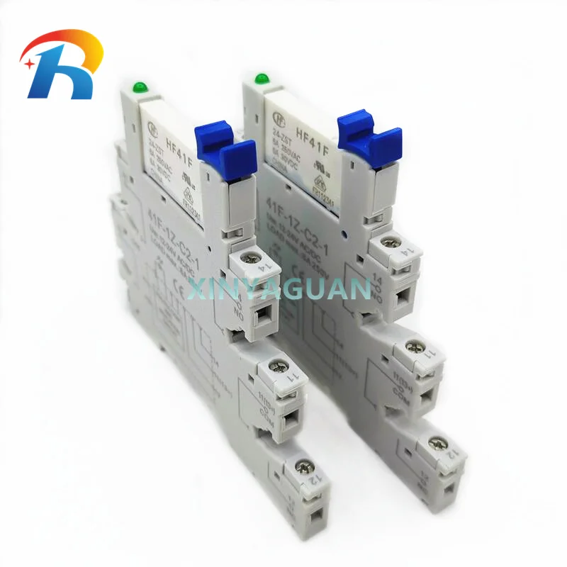 1 Uds 41F-1Z-C2-1 + HF41F 24-ZS 12-Z 5-ZS 5V 12V 24V ZST 6A 250V 1CO relé delgado/SSR montaje en casquillo de tornillo con relé de oblea LED - imagen 3