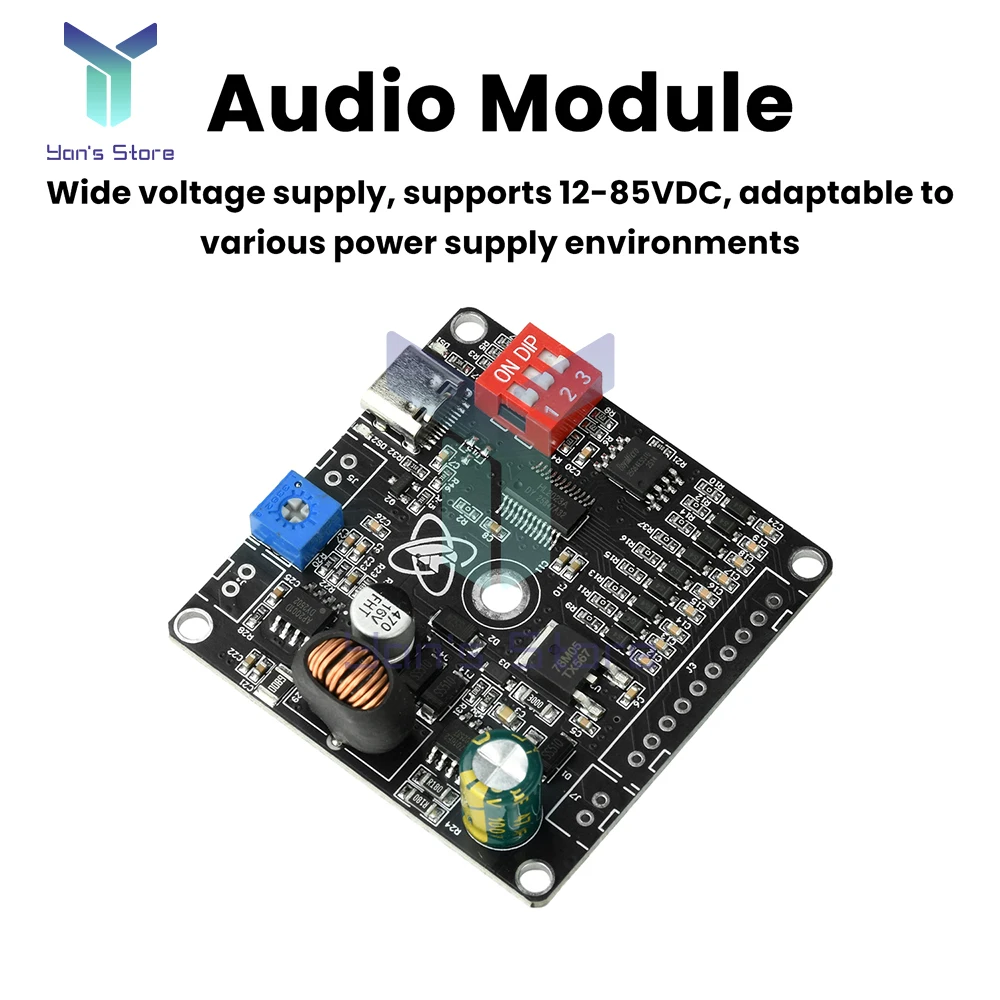 Módulo de Audio DY-HF20W, disparador independiente de 9 vías, reproductor MP3/WAV, voltaje amplio de 20W, 12-85VDC, módulo de sonido personalizable USB - imagen 5