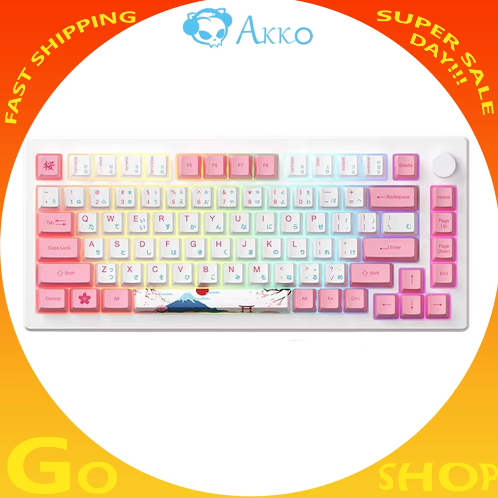 AKKO-Teclado mecánico MOD007B HE, interruptor magnético, perilla multifunción, Bluetooth, inalámbrico, accesorios para juegos de PC