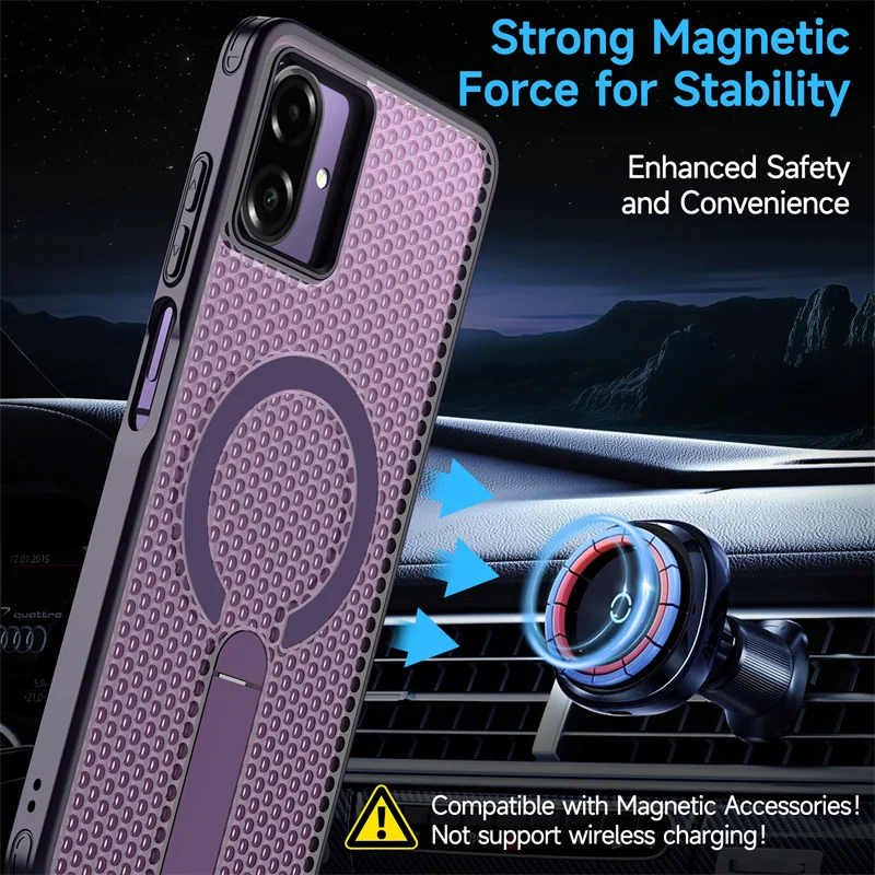 Soporte magnético de disipación de calor para Samsung Galaxy S25 Edge S24 S23 FE S22 Ultra A14 A15 A25 A35 A55 A26 A36 A56 5G - imagen 3