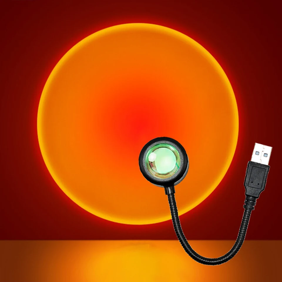 Lámpara LED de puesta de sol, luces nocturnas, proyector USB, decoración de fiesta de cumpleaños, luces de humor para dormitorio, sala de estar, fotografía de pared - imagen 2