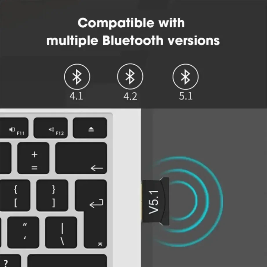 Adaptador USB Bluetooth 5,3, transmisor, receptor, Bluetooth V5.1, Audio, Dongle Bluetooth, adaptador USB inalámbrico para PC, ordenador portátil - imagen 3