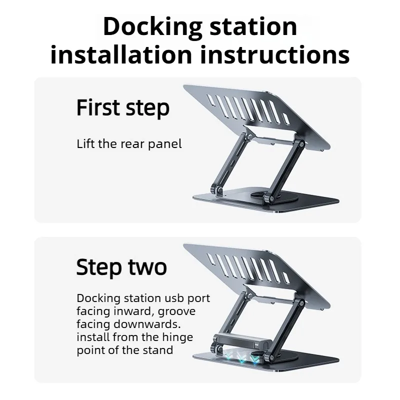 Soporte de estación de acoplamiento para portátil para MacBook /Dell/HP/Lenovo, estación de acoplamiento con USB 3,0, soporte para computadora portátil para escritorio con Base giratoria - imagen 3