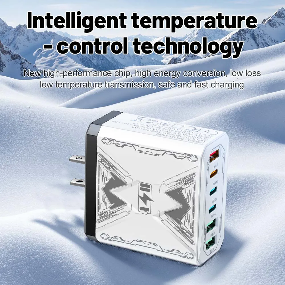 Cargador de 6 puertos QC3.0, cargador rápido de carga para iPhone, Samsung, Huawei, adaptador de carga para teléfono móvil, enchufe UE/EE. UU./Reino Unido - imagen 4