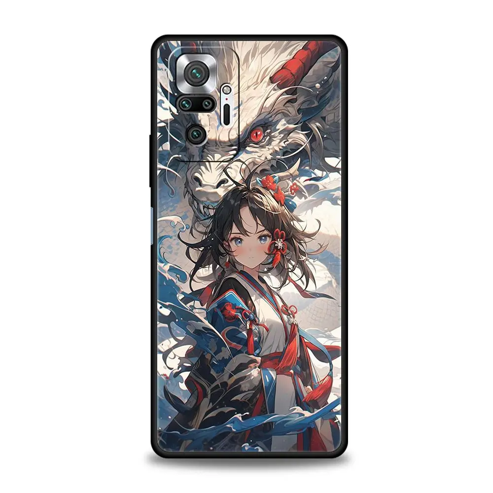 Handy hülle für Xiaomi Redmi Note 13 12 5g 9s 9 8 10 11 Pro 9t 13c 12c 10c 9c 9a 7 Pro Softcover Genshin Impact Dragon Genshin - imagen 4