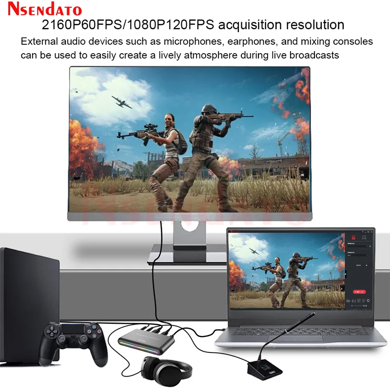 Ezcap360B 4K 60fps GameDock Extreme HDR VRR HDMI Tarjeta de captura de Audio y vídeo con micrófono compatible con RGB Color Real para transmisión en vivo de PC - imagen 4