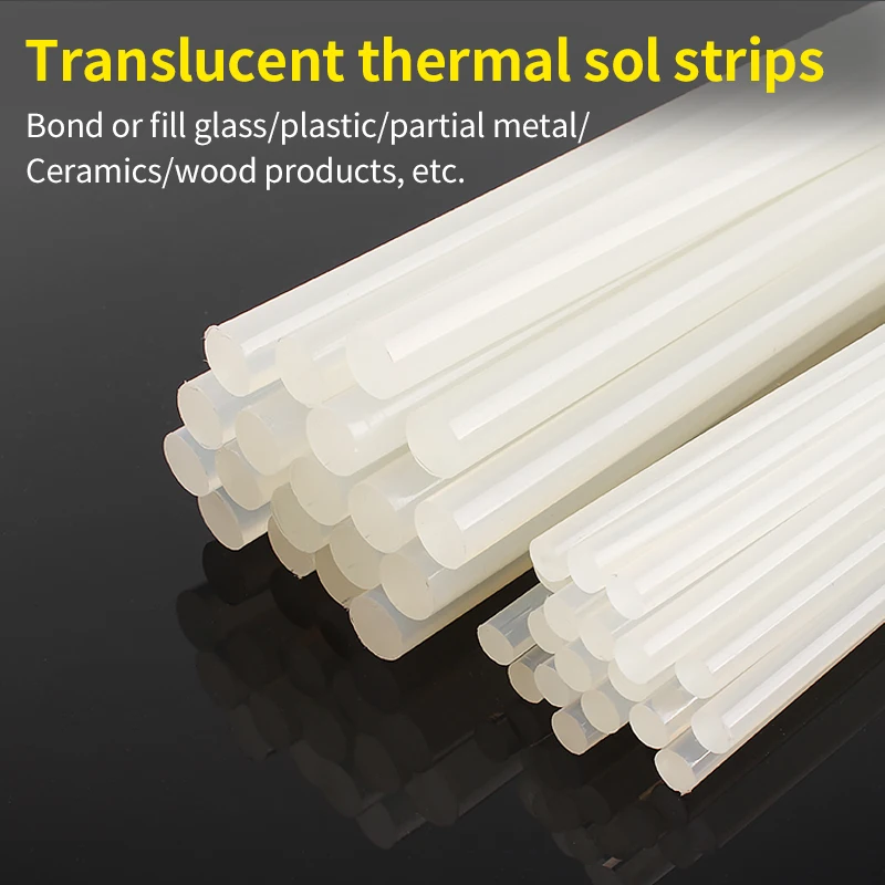 LUXIANZI-varillas de pegamento termofusible, 7/11mm x 265mm, Color negro transparente para pistola de pegamento, arte artesanal, herramientas de reparación de decoración del hogar - imagen 2