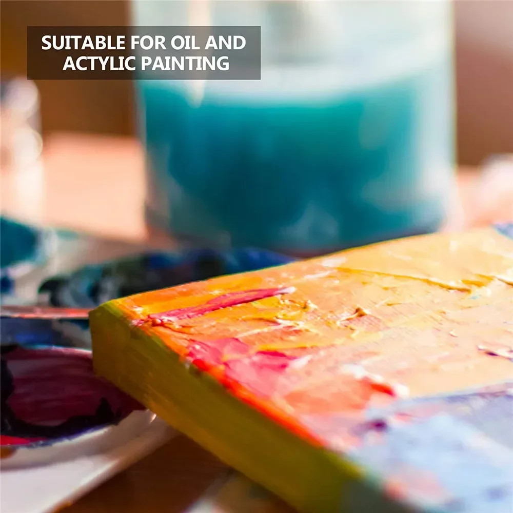 Juego de 4 Uds de lienzo blanco para artistas, marco de lienzo en blanco adecuado para acrílico, tablero de pintura al óleo, artistas de medios artísticos secos y húmedos - imagen 4
