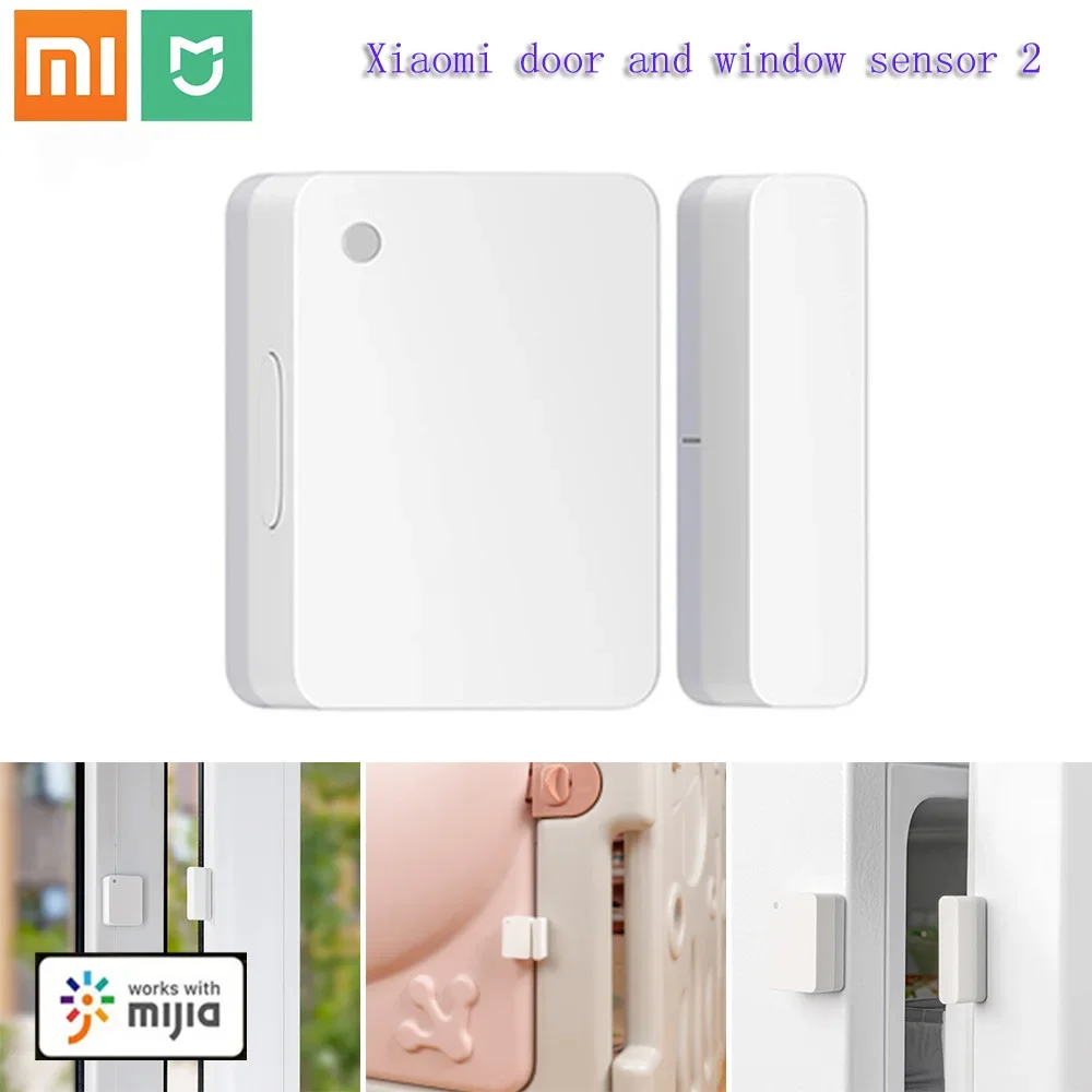 Original Xiaomi Mijia Sensor de puerta y ventana 2 Bluetooth 5,1 establece disparador y alarma de distancia de modos domésticos usando Mi gateway