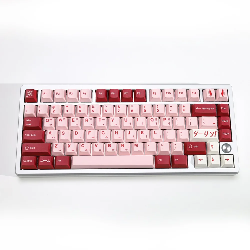 Teclas con tema rosa, perfil de cereza, juego completo de 143 teclas, PBT, USB, ergonomía, teclas frontales opacas talladas, teclado mecánico, regalo - imagen 3