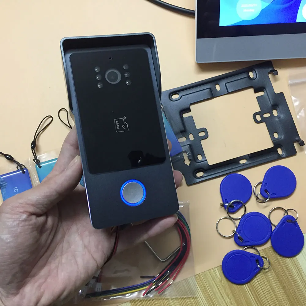 Nuevo Tuya-timbre inteligente de 2 cables, sistema de videoportero Wifi con aplicación remota, tarjeta IC, desbloqueo, 1080P, pantalla táctil de 7 pulgadas - imagen 4
